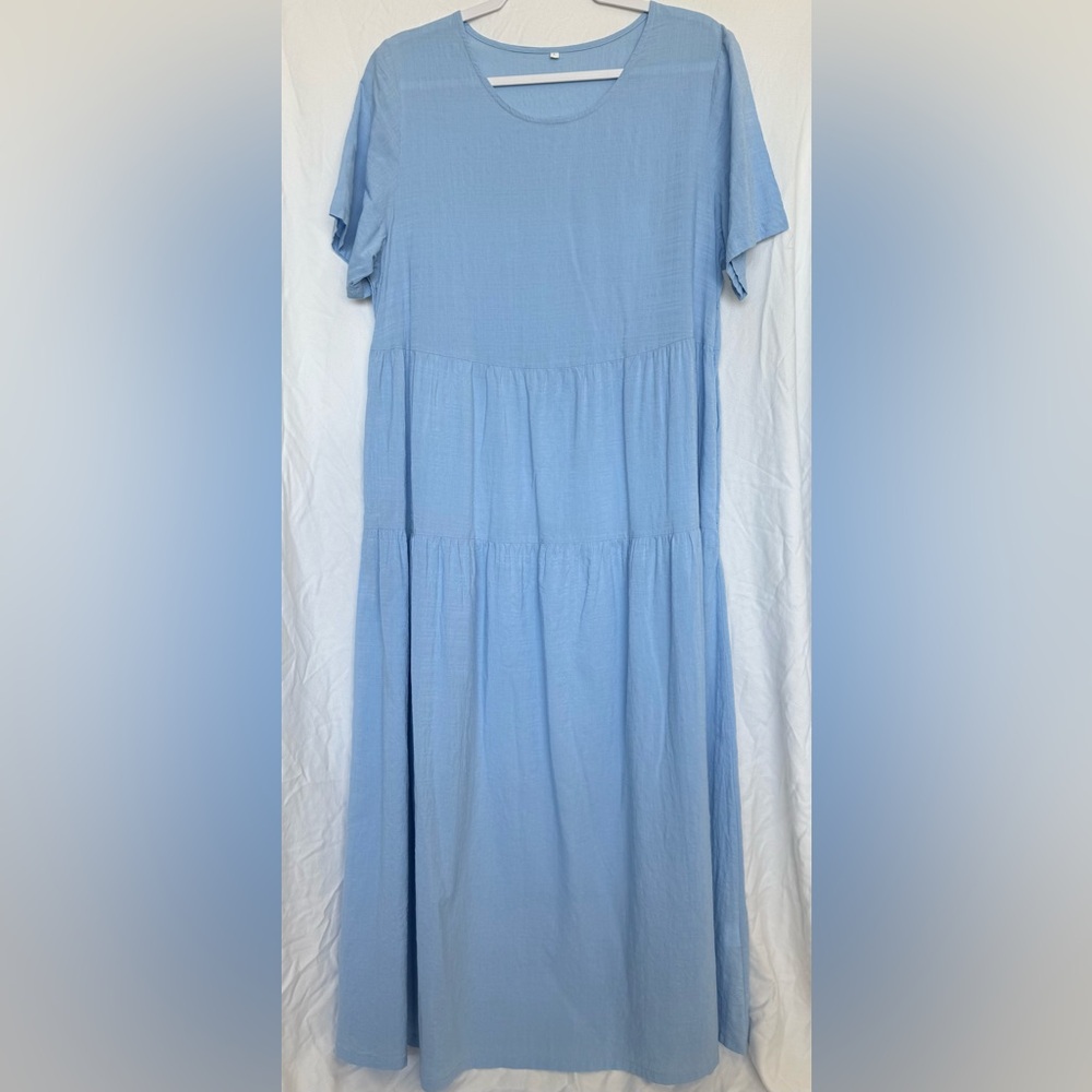 Blue Women's Maxi Dress with under slip
